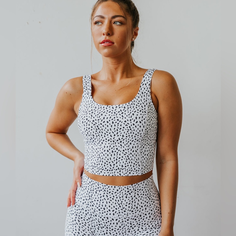 Astoria LUXE IGNITE Sports Crop - White Speckle Size L
